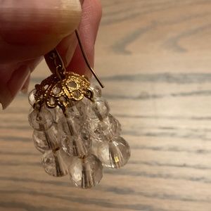 Chandelier Earrings, lucite & gold metal hang approximately 2”